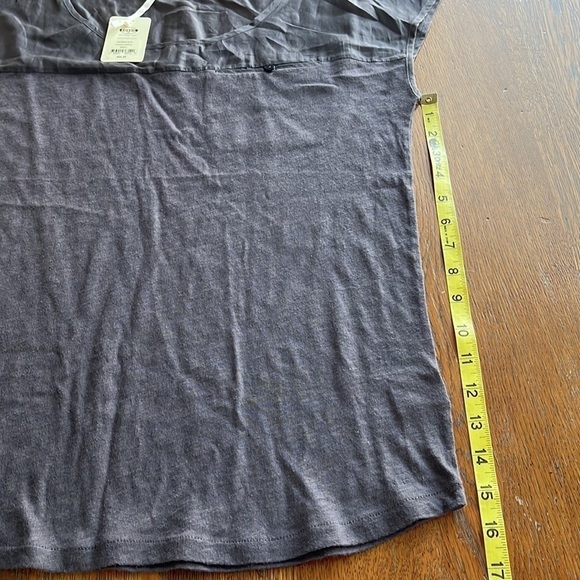 NWT Fossil Knit and Sheer Top Sabrina Charcoal Sleeveless Size Small - Picture 11 of 14